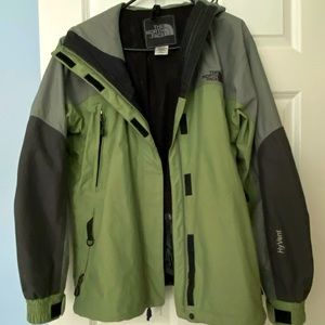 Slightly used North Face HyVent windbreaker with hood.